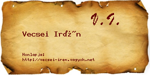 Vecsei Irén névjegykártya